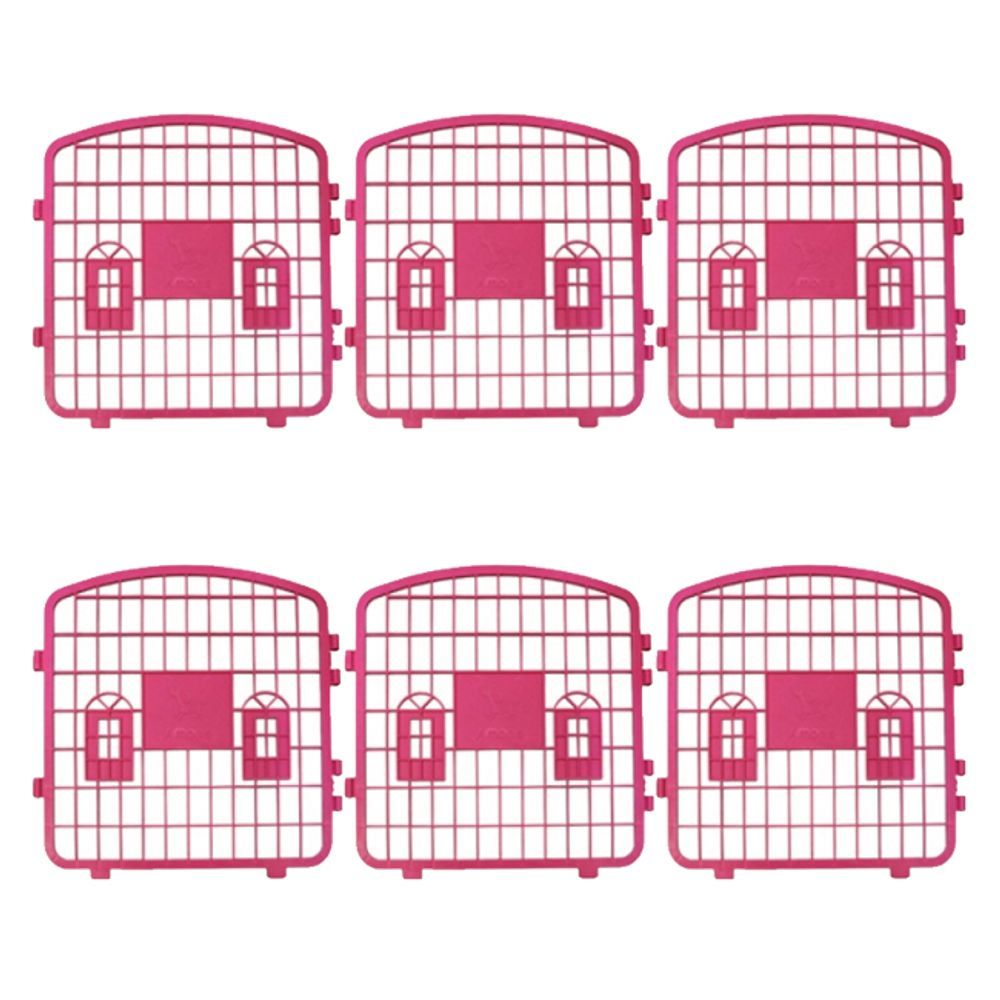 강아지 울타리 아몬스 일상 대형 핑크 6P 고양이 안전