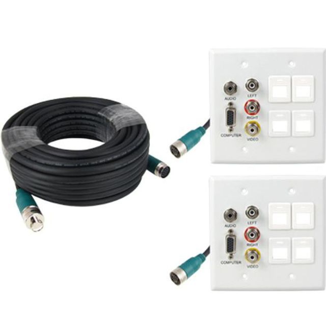RGB 스테레오 or 3RCA 케이블 월 플레이트 4모듈 15m