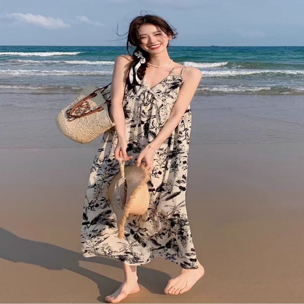 원피스 D14 끈나시 브이넥