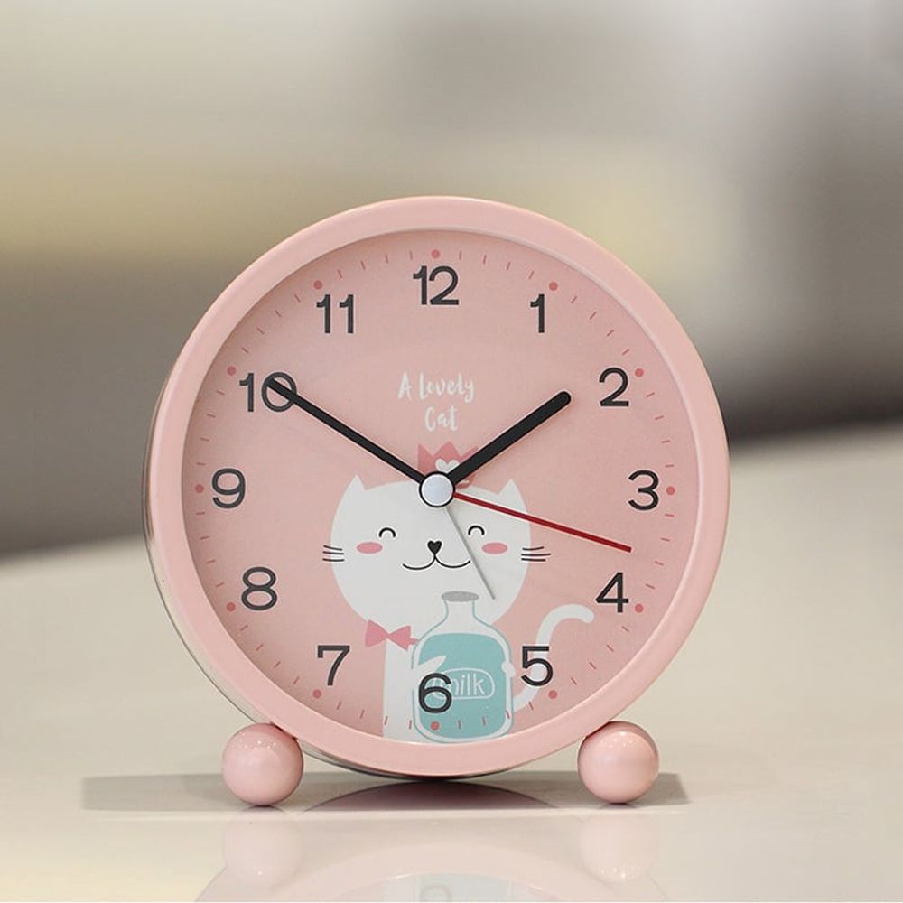 무소음 탁상 시계 귀여운 캐릭터 공부 알람 인터리어시계