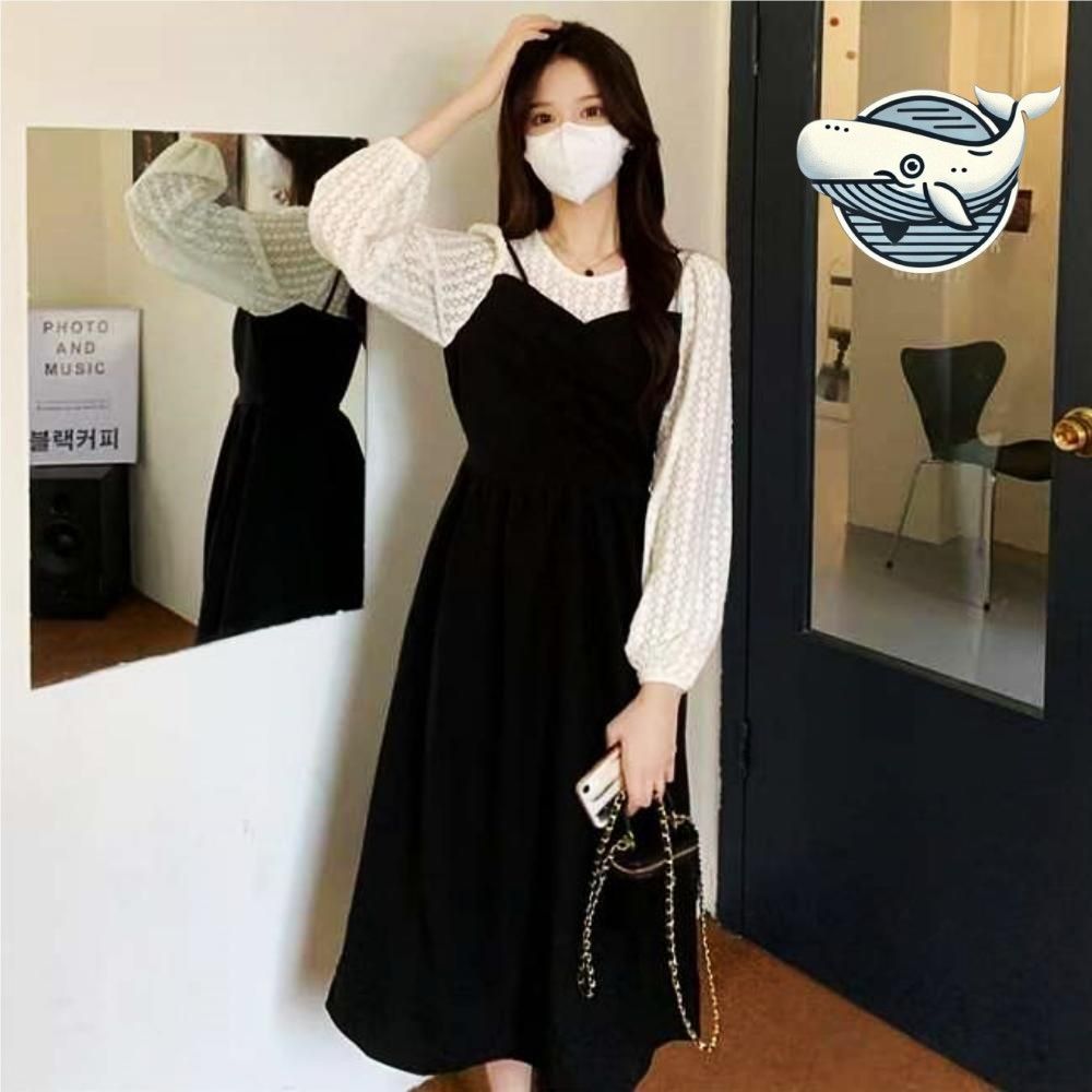 레이어드 디자인 여성 나시 블라우스 레이스
