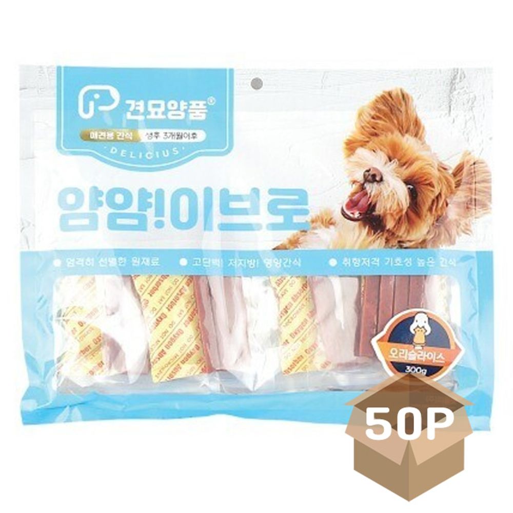 강아지 말랑 오리 슬라이스 간식 300g 50P 영양 육포