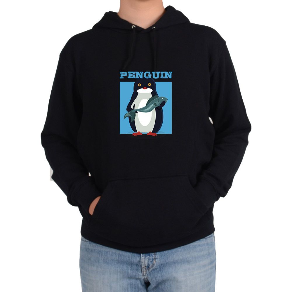 펭귄 생선 penguin 물고기 fish 신선해요 생선 후드티