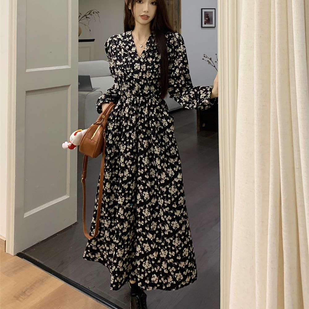 봄 코디 데일리 쉬폰 플라워 원피스