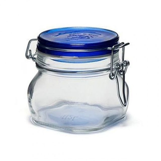 작은병 500ml 유리용기 작은통 공병 피도 밀폐 블루