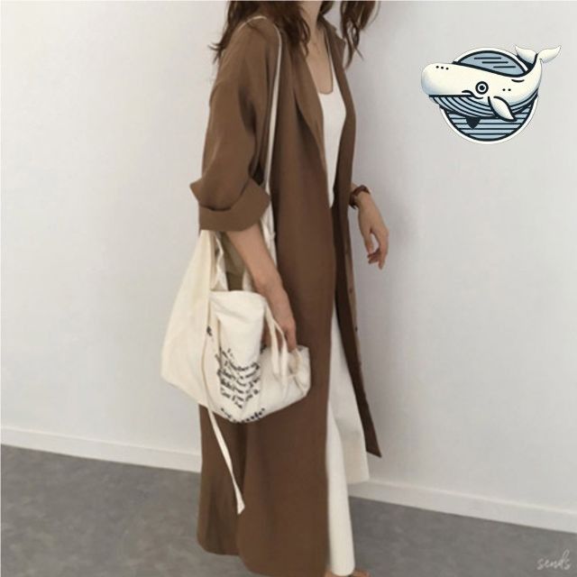 가벼운 여성 롱셔츠 원피스 패셔너블 아우터