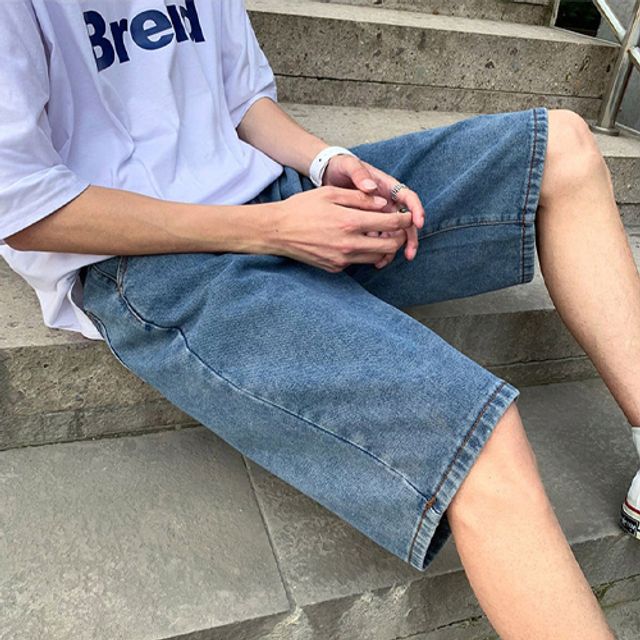 데님 버뮤다팬츠 남자 청 반바지 5부바지