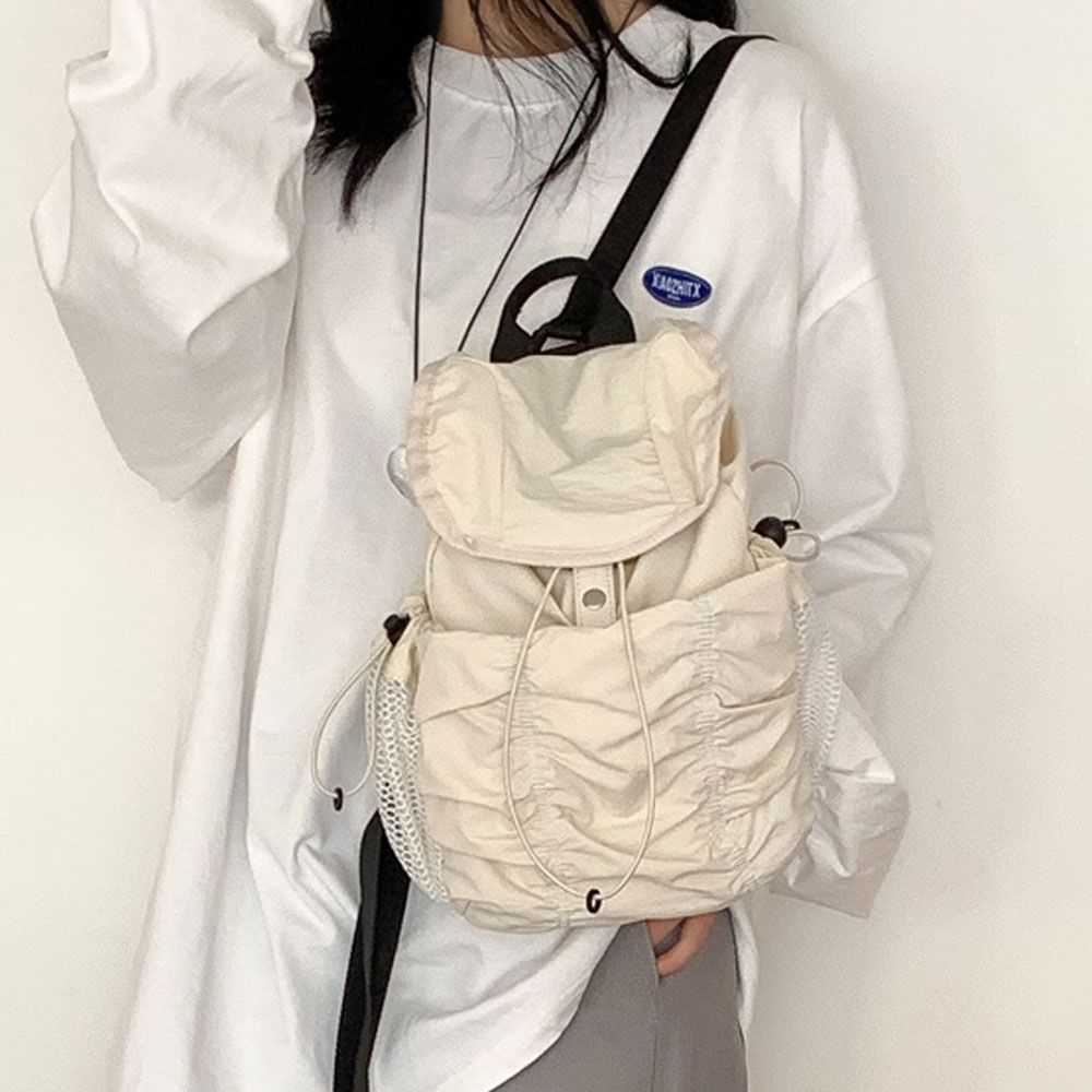 여자 셔링 프론트포켓 미니 백팩 캐주얼 데일리백