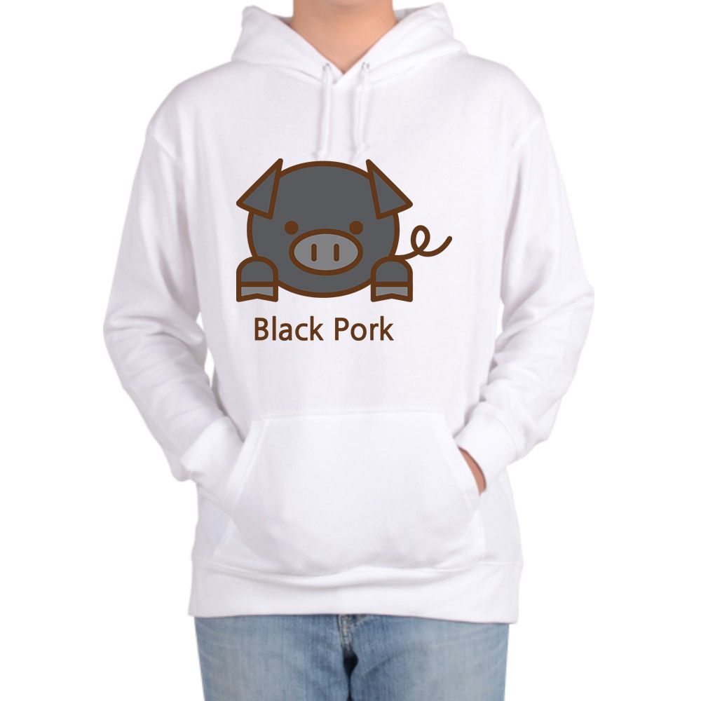 기모후드티 BLACK PORK 흑돼지 제주 돼지 디자인