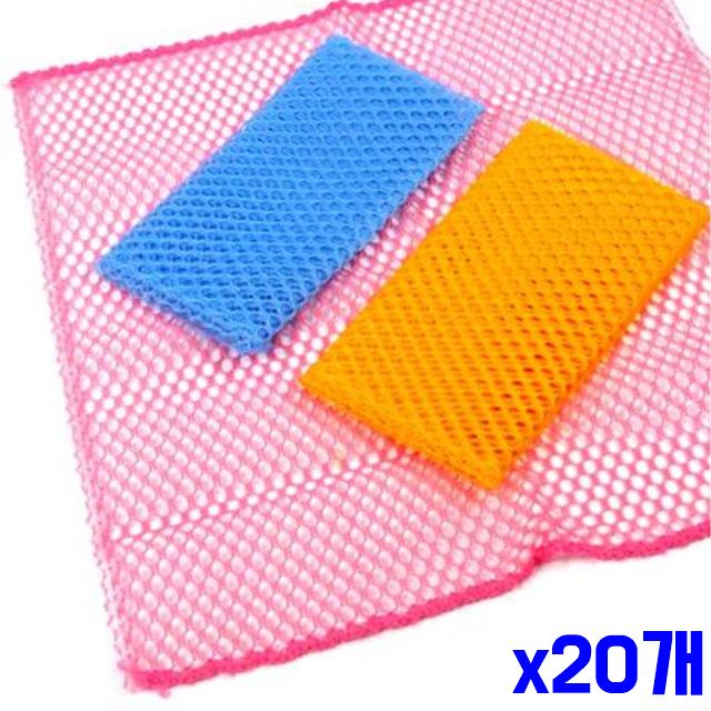 망사수세미 3P 윤기나는 x20개 부드러운수세미