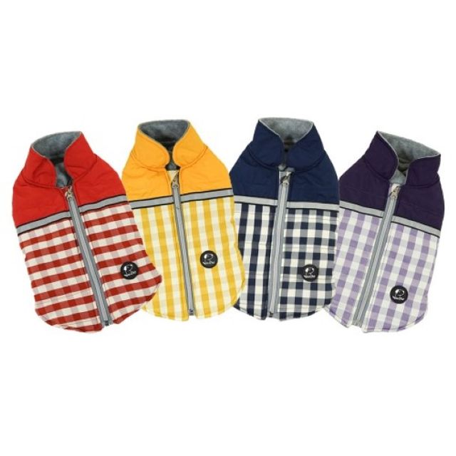 체크 3M 점퍼 4color 강아지 외출 가슴줄
