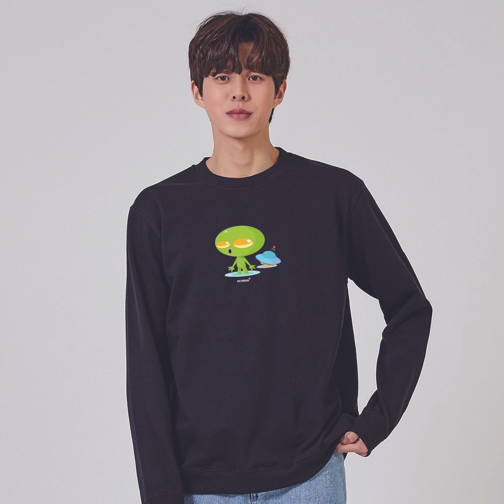 키밍 외계인 UFO 비행접시 가을맨투맨 편한면티