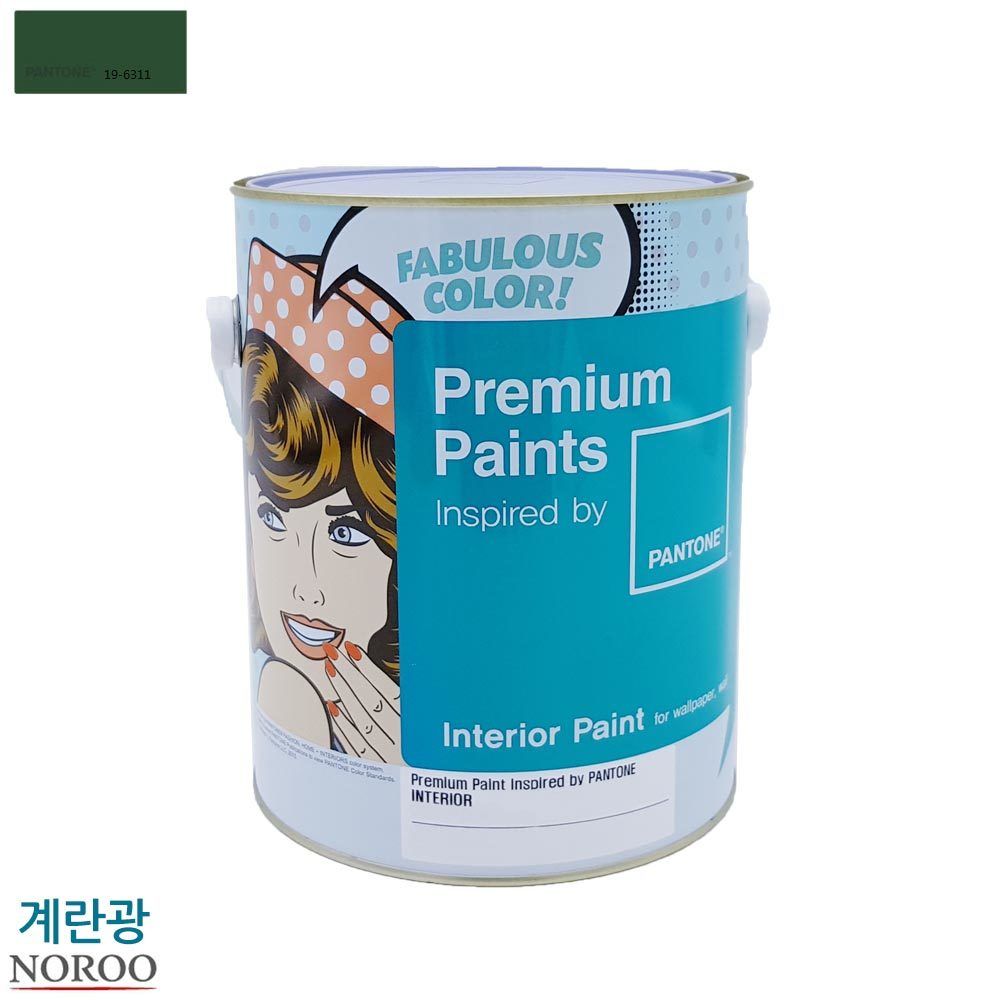 팬톤 내부용 계란광 수성페인트 4L 녹색19-6311