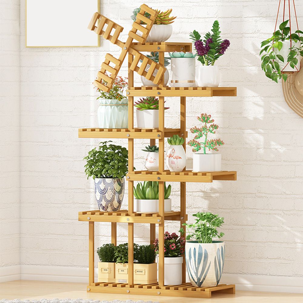 풍차 6단 대나무 60cmx24.5cmx120cm A 진열대 오크