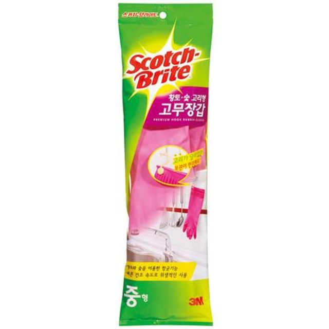 3M 생활용품 고무장갑 황토 숯 고리형 고무장갑(분