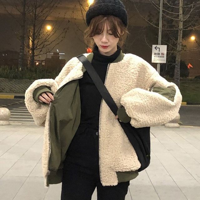 리버시블 아우터 여자 양면 여성 패션 뽀글이