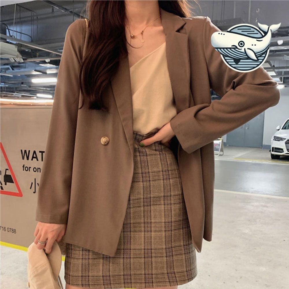 세련된 고급스러운 여성 블레이저 자켓 원버튼