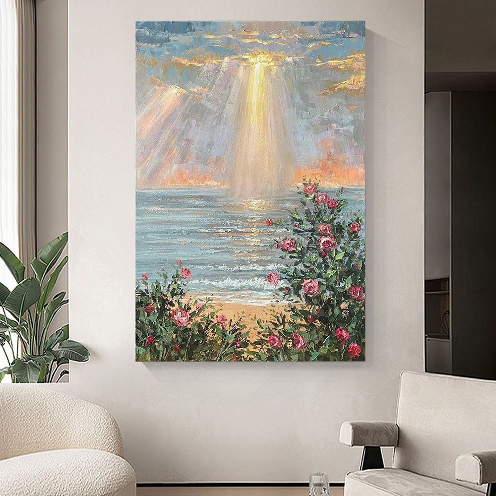인테리어 80cm 그림액자 캔버스 입체 장미 60cm A