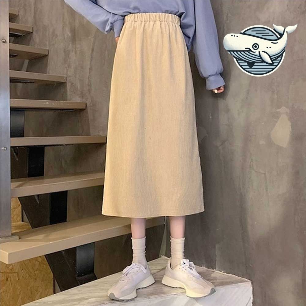 캐주얼 여성 롱스커트 세미라인 밴딩치마 데일리