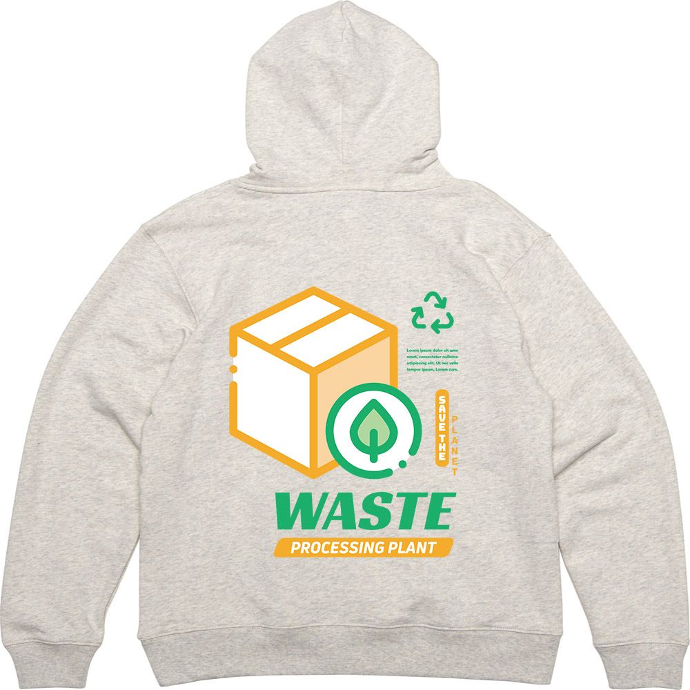 후드집업 뒷면 프린트티셔츠 WASTE 재활용루틴