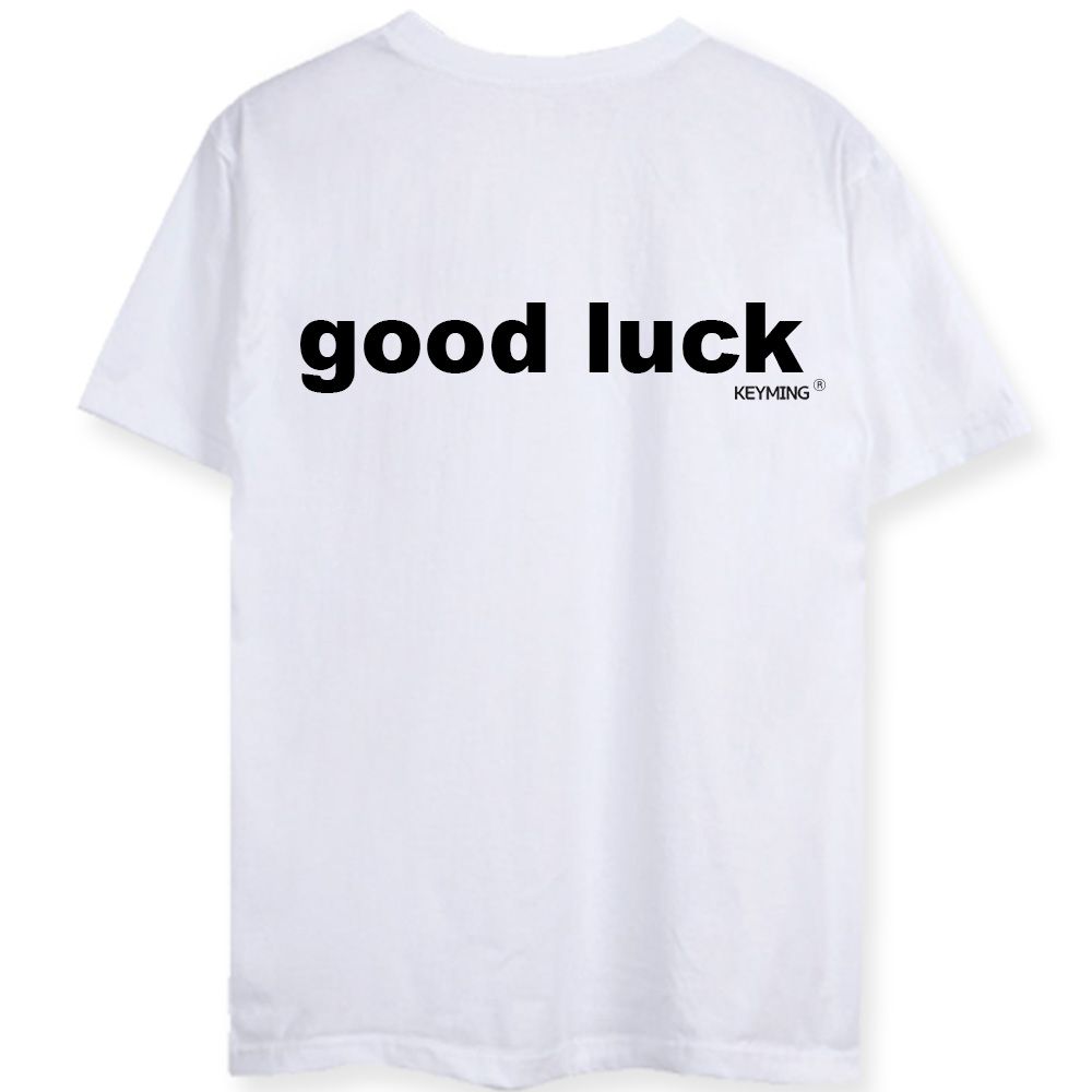 키밍 굿럭good luck 반팔티 행사 캐쥬얼 티셔츠