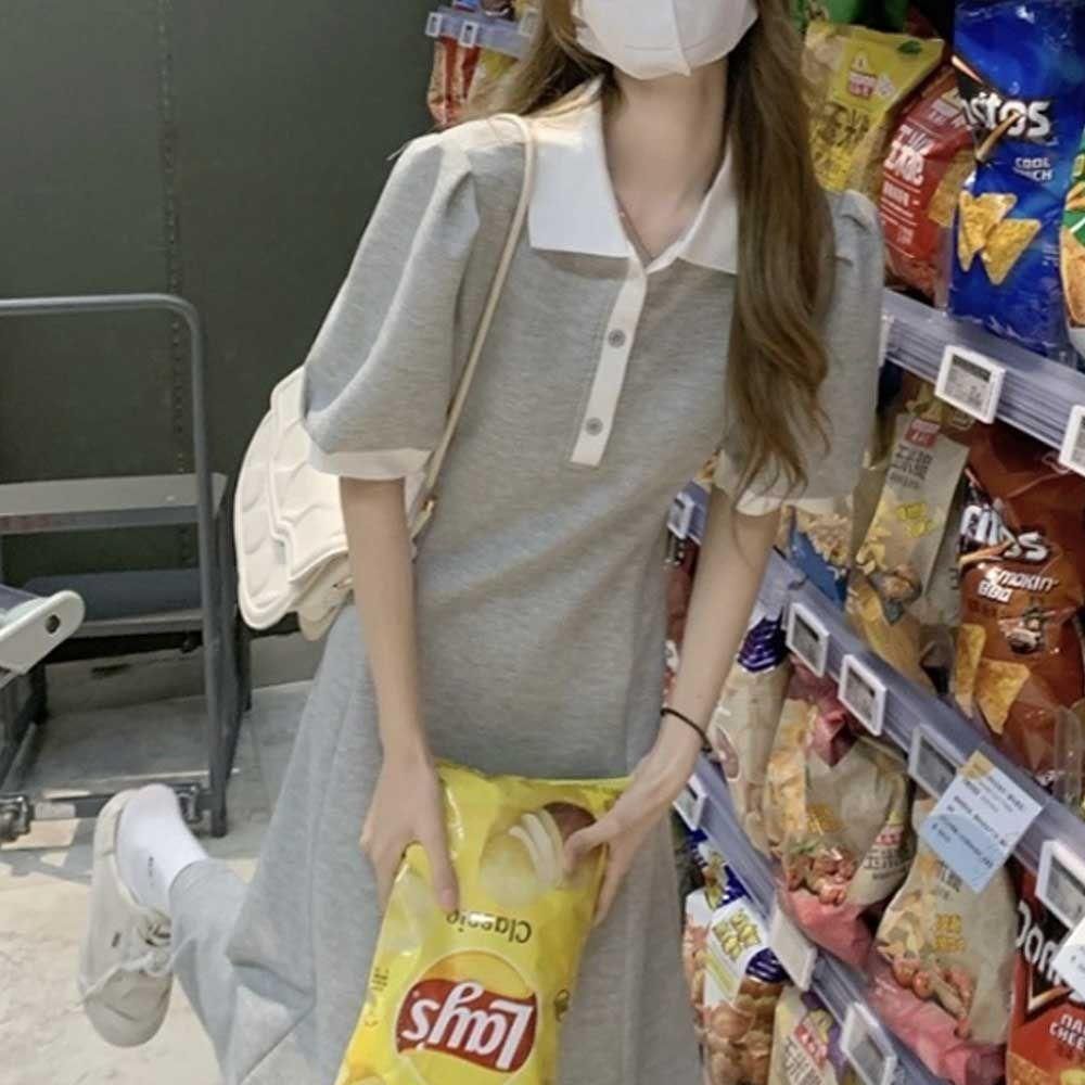 여행 반팔 롱 카라 원피스 코디 룩 여자 여름 휴가