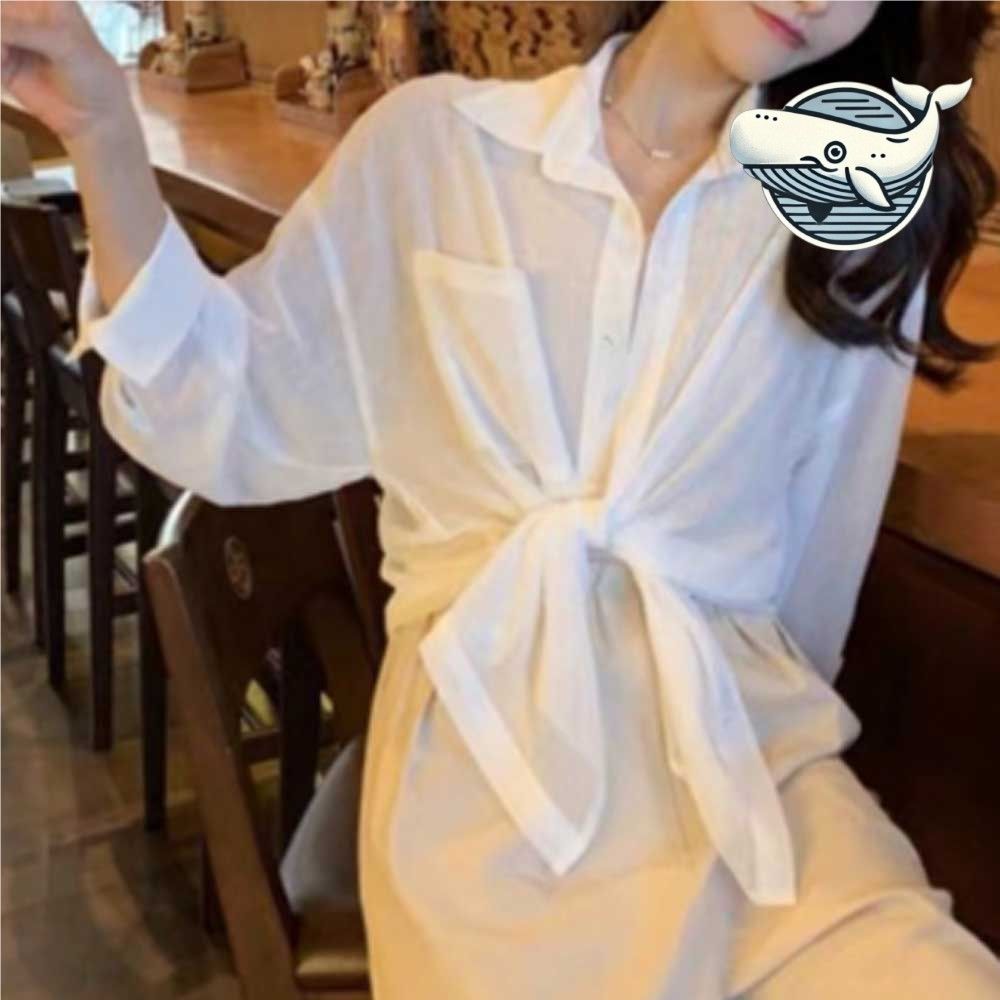 얇은 긴팔 셔츠 루즈핏 여름 데이트룩 캐주얼