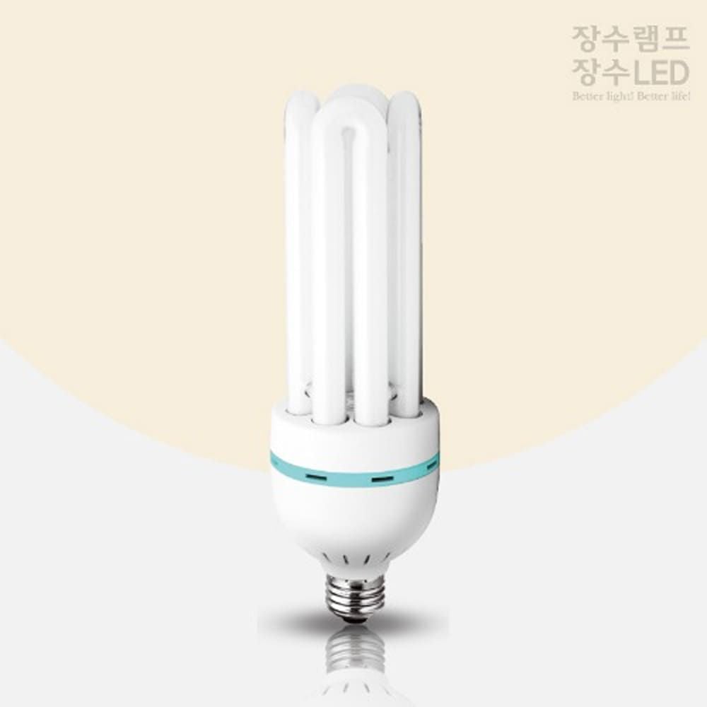 장수램프 고와트 삼파장 EL 형광다마 55W 주광색 E26
