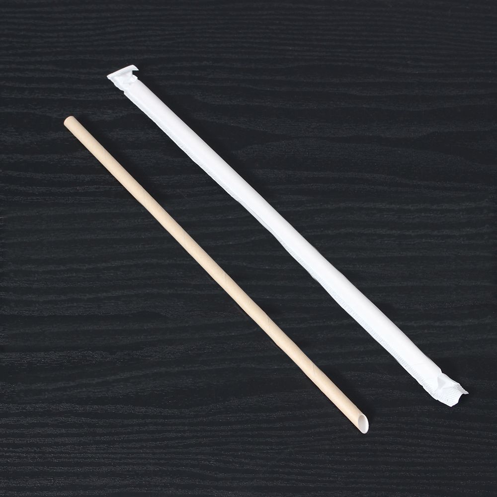 종이빨대 7.0mmX250mm 사선 크라프트 개별포장 3000개