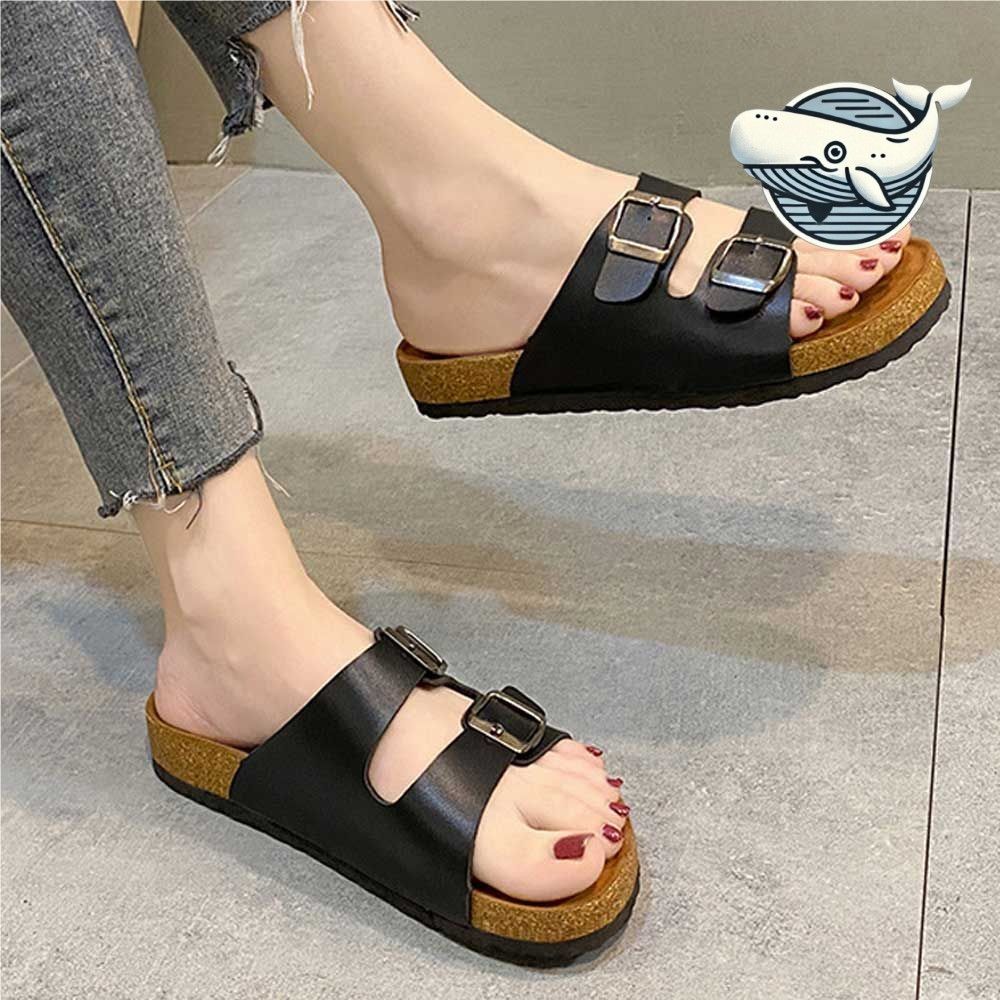 여름 남녀공용 슬리퍼 두버클 레더 커플 데일리