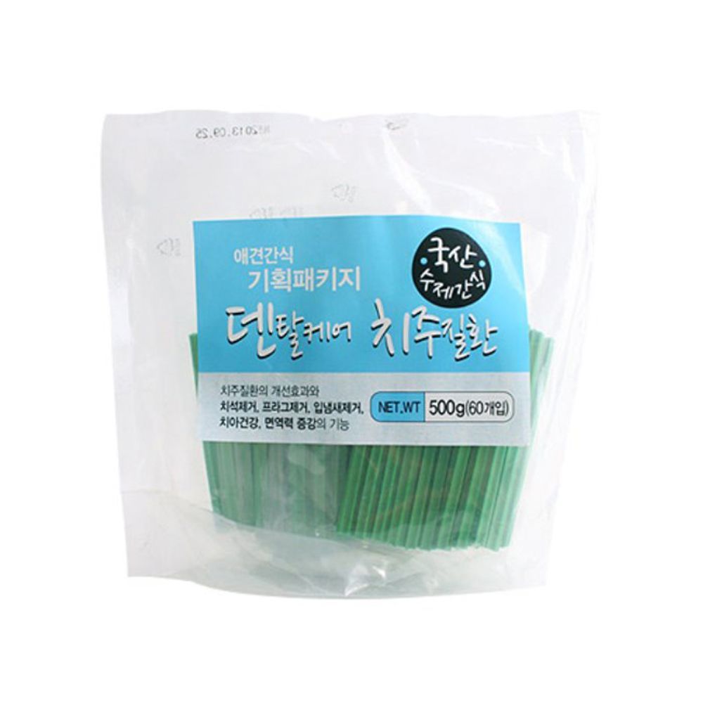 강아지 덴탈케어 국산수제 일상 500g 60ps 민트 1P 개