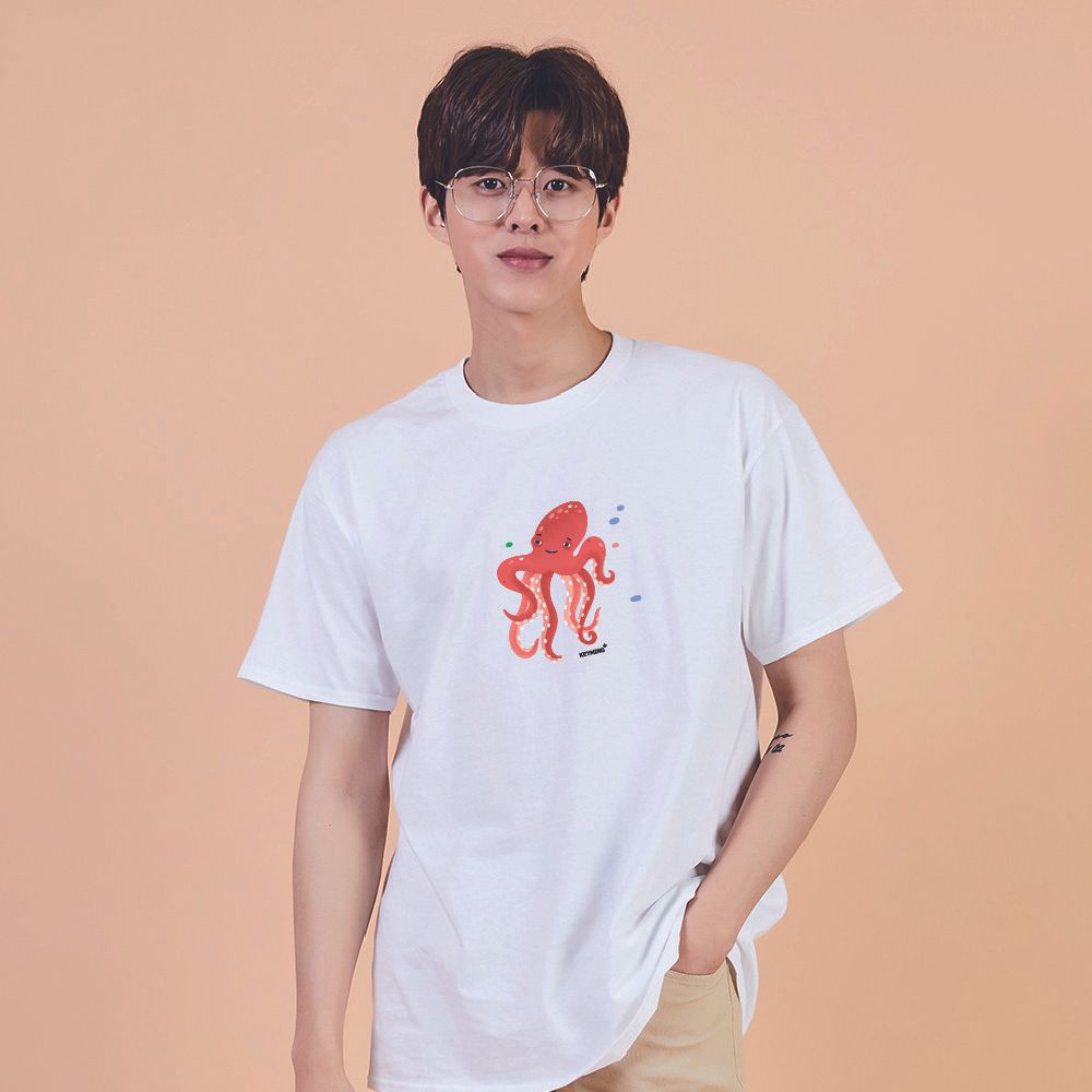키밍 문어 데일리 그래픽반팔티 여름티셔츠