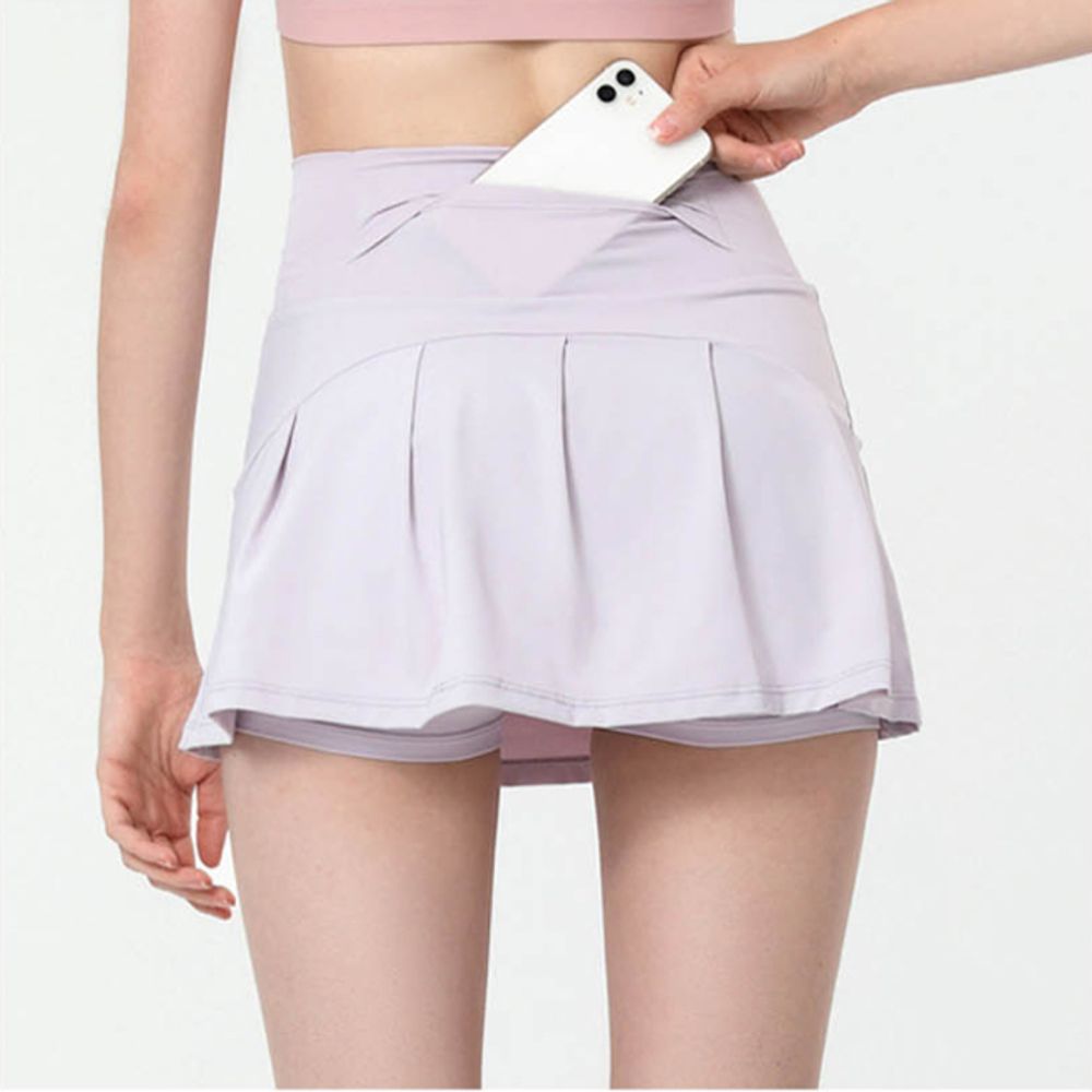 여성 테니스 치마 바지 일체형 1P 뒷포켓 주름 스커트