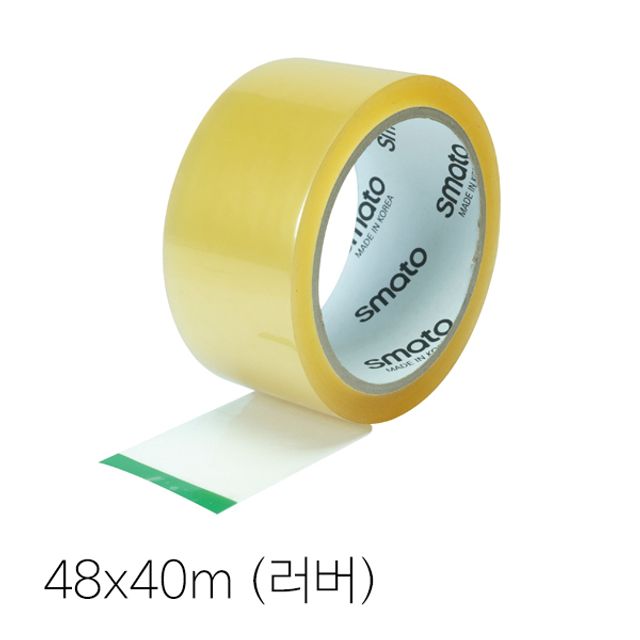 OPP 러버 박스 포장 테이프 투명 48x40m(50개입)