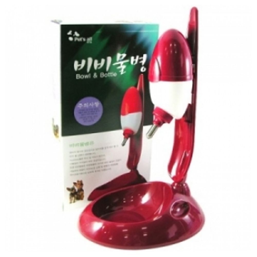 강아지 물병 BB 일상 식기 레드 1P 밥그릇 물통 급수
