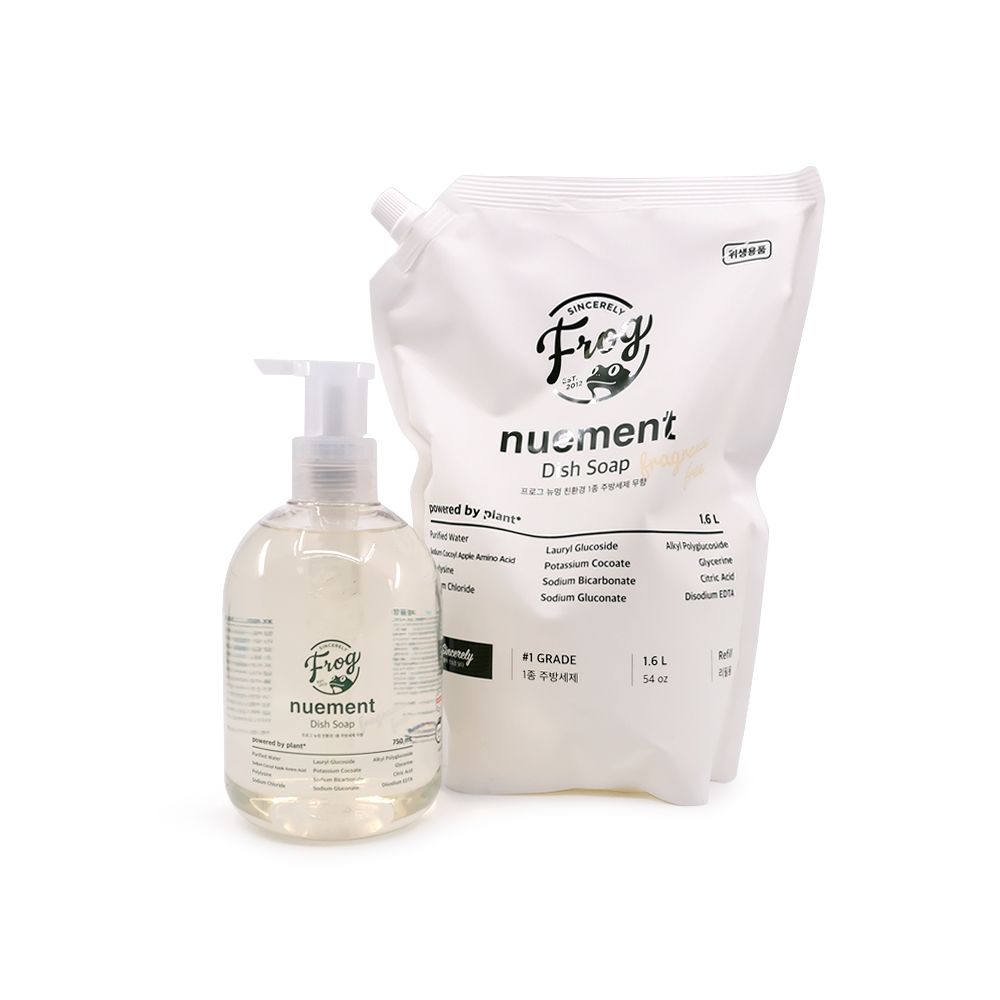 FROG 친 환경 뉴멍 1종 주방세제(용기750ml+리필1.6L)
