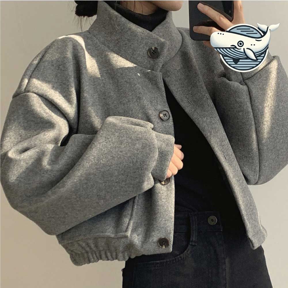 스타일리시한 컬러 크롭 오버핏 점퍼 여성
