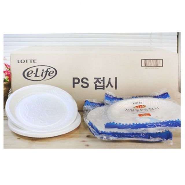 BOX 이라이프 PS접시 (250mm) 1000개입 일회용접시