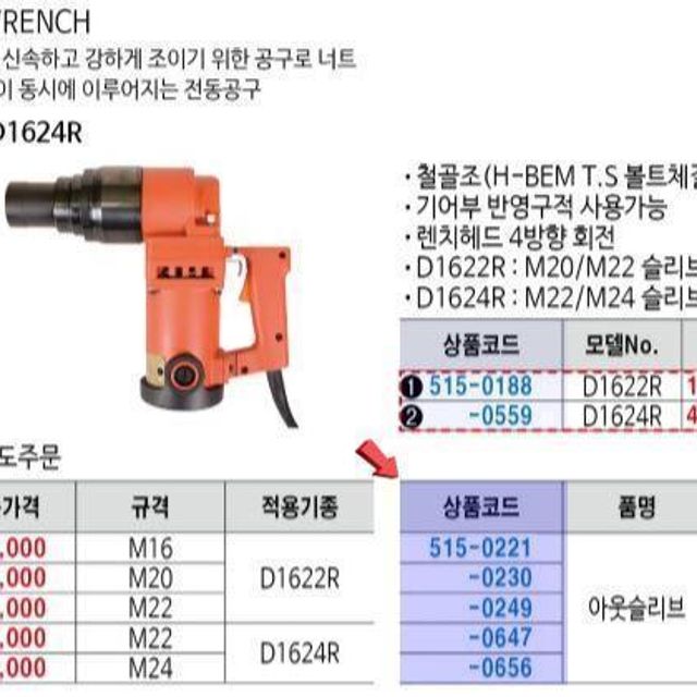 두현ENG 아웃슬리브 (M22) D1624R용 (M22)