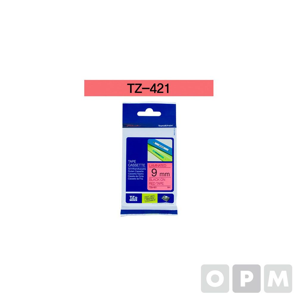 테이프카트리지(TZe-421 9mm 적색 흑색문자)
