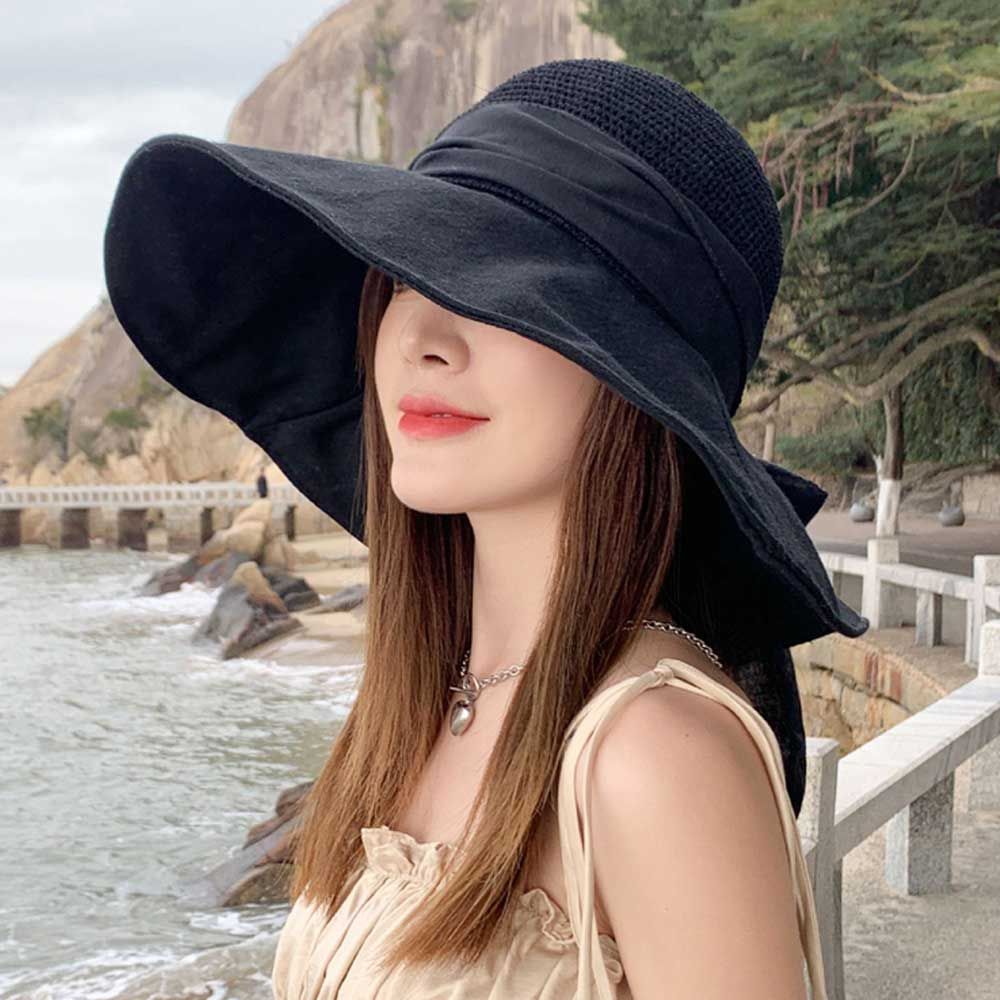 여성 여름 모자 챙넓은 햇빛 가리개 여행 밀짚 선캡