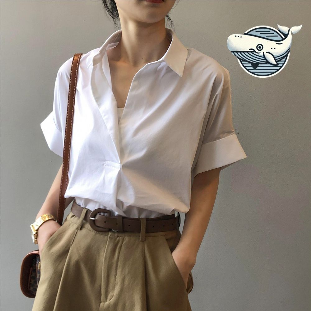 여름 필수 반팔 블라우스 롤업 소프트 셔츠