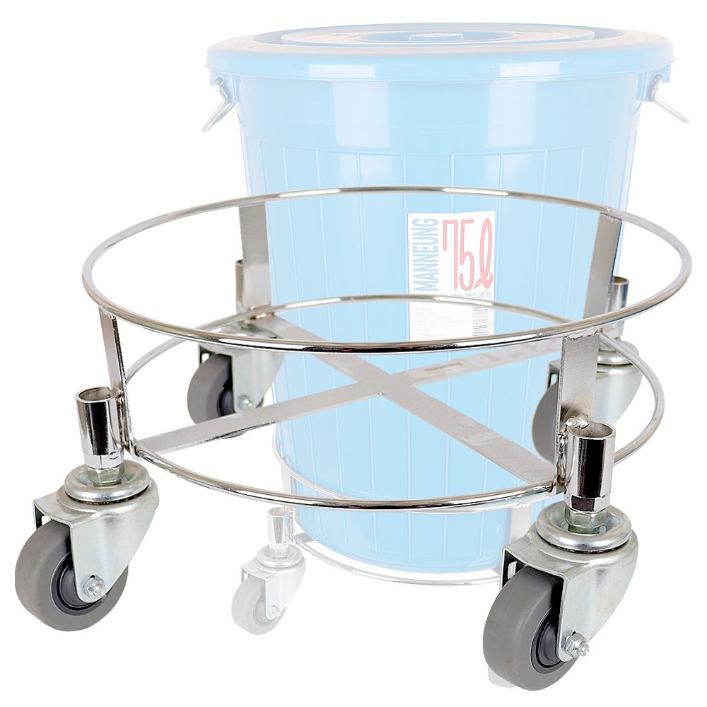 HK 원형 운반구 스텐 75L / 파란통 받침대 카트