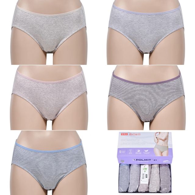 통기성 삼각팬티 미디 여성 우수한 5매입 부드러운