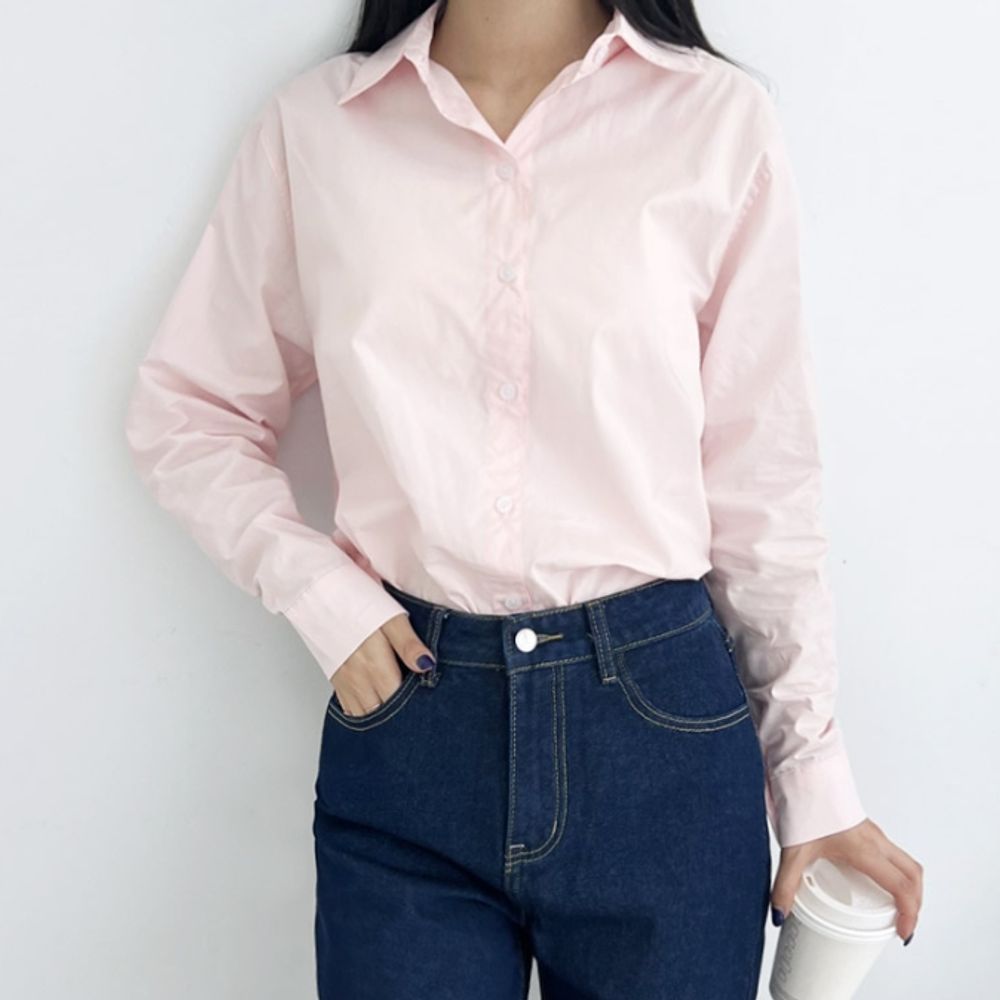 베이직 여성 셔츠 오버핏 블라우스 여자 남방 셔츠