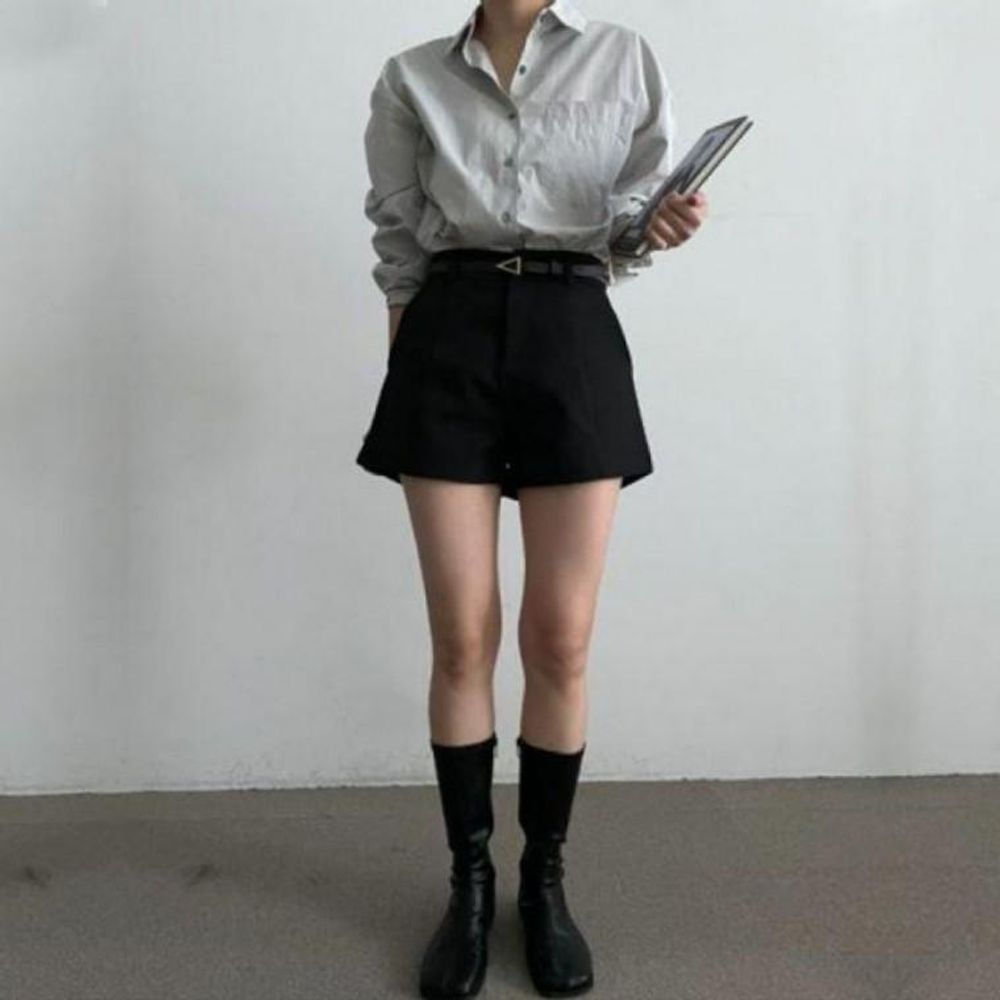 슬랙스 반바지 데일리 핀턱 알티 피아 클래식 여자 정