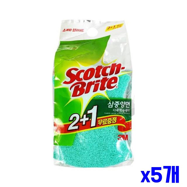 다목적수세미 나는 잘 거품 x5개 양면 3개입 삼중 주