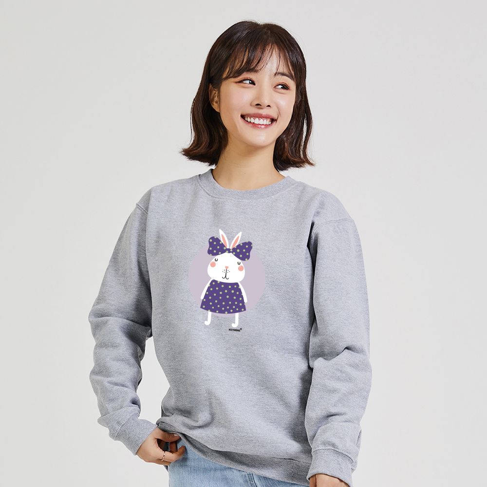 키밍 귀여운 토끼 맨투맨오버핏 데일리 귀여운후드티