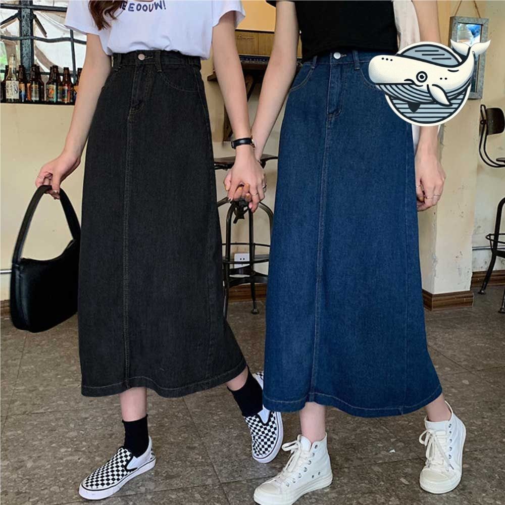시크 데일리 롱 데님스커트 허리조절 스타일리시