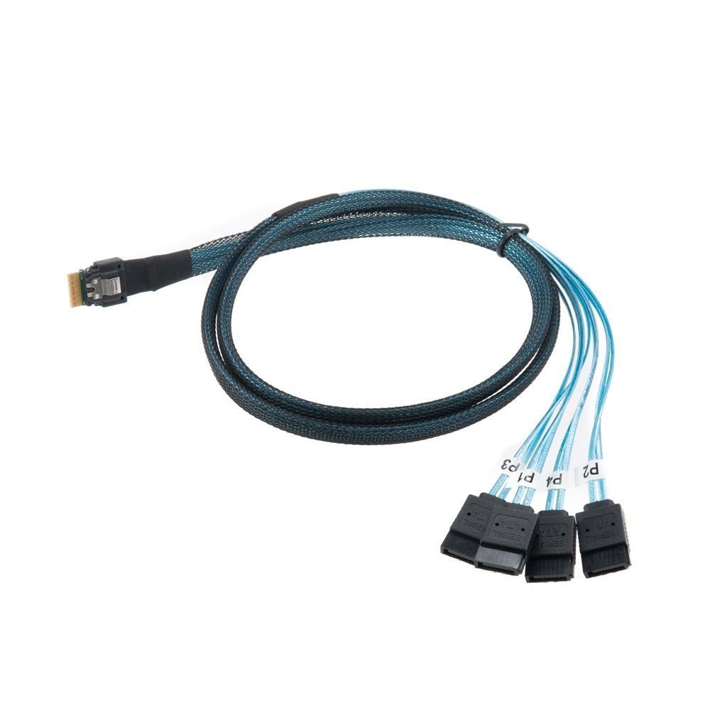 SAS SFF-8654 SATAx4 케이블 Mini SAS 38P to SATAx4